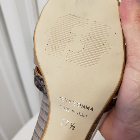 Roberto Figini Leather Open Toe Leather Buckle Close Size 37.5, Made In Italy - Picture 12 of 15